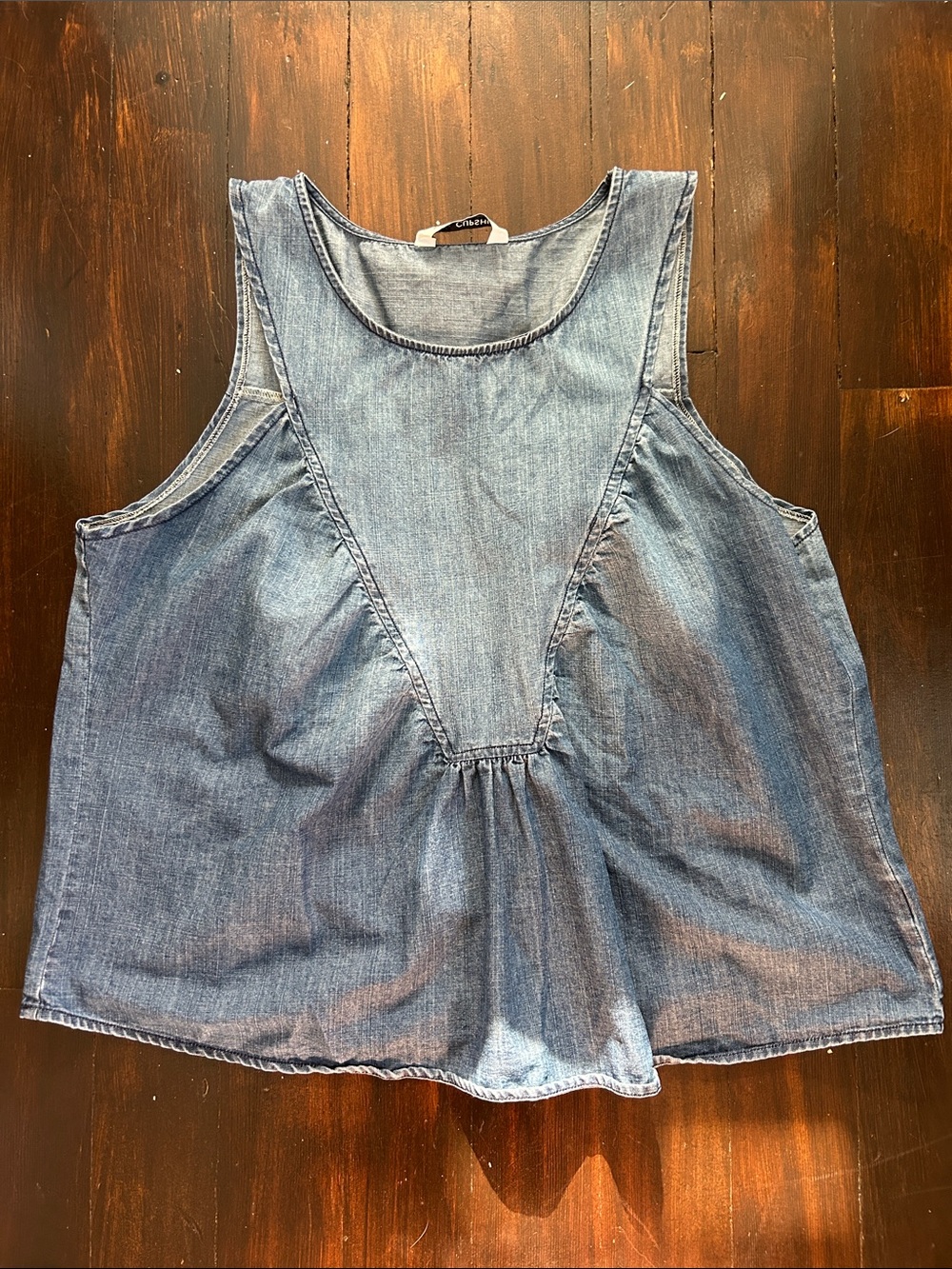Cupshe Blue Denim Sleeveless Peplum Tank